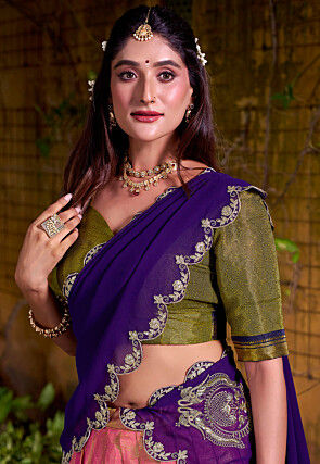 Kanchipuram Lehenga in Pink