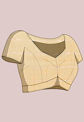 Woven Kota Doria Saree in Beige