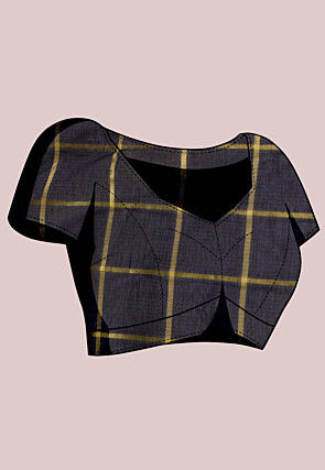 Woven Kota Doria Saree in Black