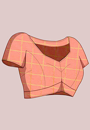 Woven Kota Doria Saree in Orange