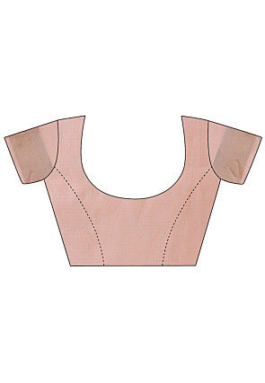 Woven Kota Doria Saree in Peach