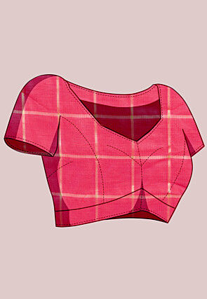 Woven Kota Doria Saree in Pink