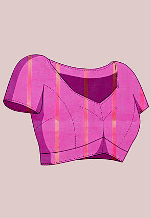 Woven Kota Doria Saree in Teal Blue