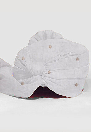 Woven Kota Doria Unisex Turban in White