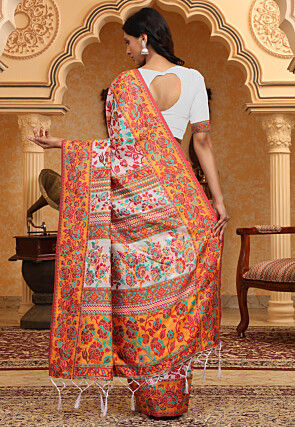 Woven Linen Cotton Saree in Baby Pink