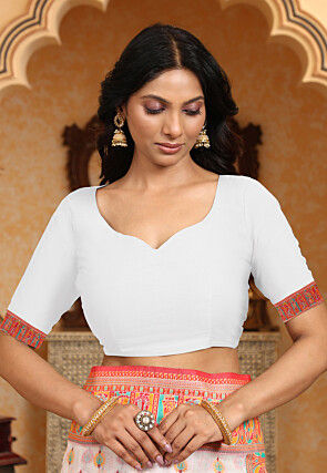 Woven Linen Cotton Saree in Off White