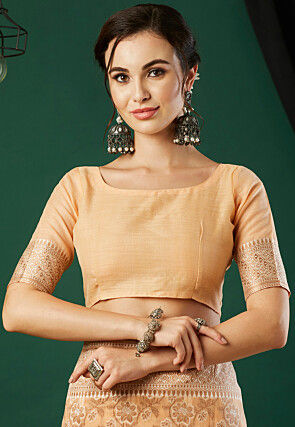 Woven Linen Saree in Beige