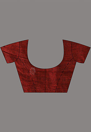 Woven Linen Saree in Maroon