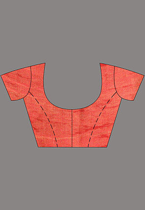 Woven Linen Saree in Red