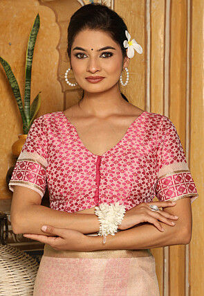 Woven Linen Silk Saree in Off White