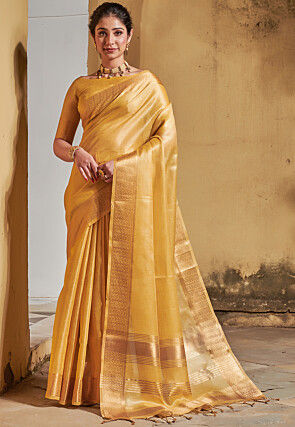 Page 64  Yellow Sarees: Buy Latest Indian Designer Yellow Sarees Online -  Utsav Fashion