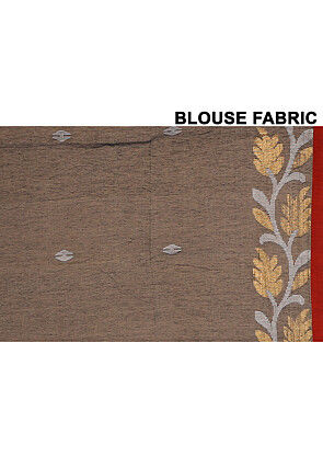 Woven Organza Saree in Grey