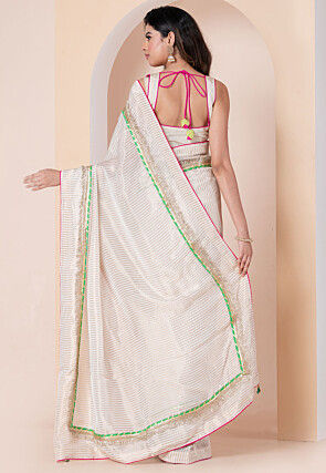 Woven Organza Saree in Off White