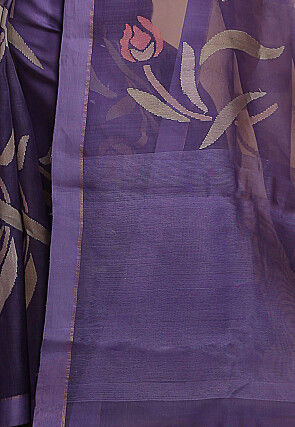 Woven Organza Saree in Purple