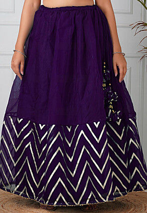Woven Organza Skirt in Dark Purple