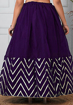 Woven Organza Skirt in Dark Purple