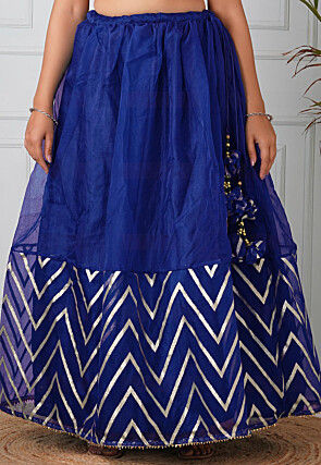 Woven Organza Skirt in Royal Blue