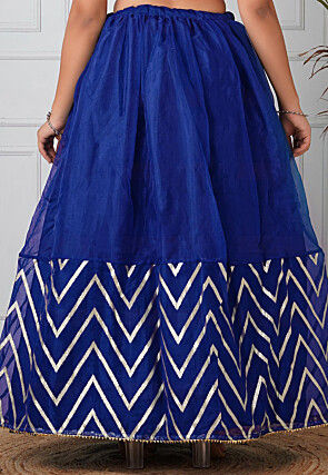 Woven Organza Skirt in Royal Blue