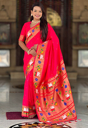 Paithani Saree in Fuchsia