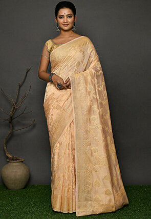 Banarasi Georgette Silk Saree in Beige