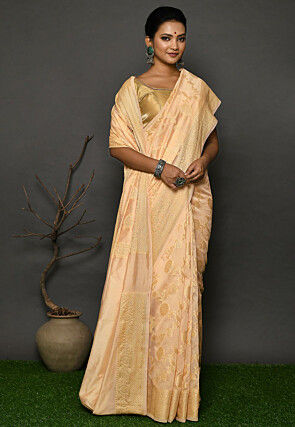 Banarasi Georgette Silk Saree in Beige