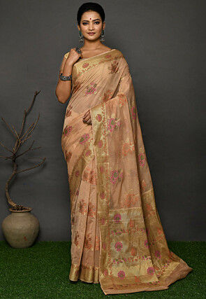 Banarasi Georgette Silk Saree in Beige