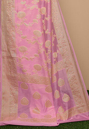 Banarasi Georgette Silk Saree in Light Pink