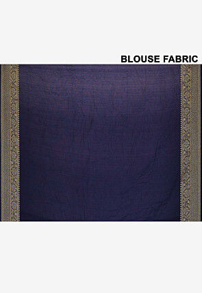 Banarasi Georgette Silk Saree in Navy Blue