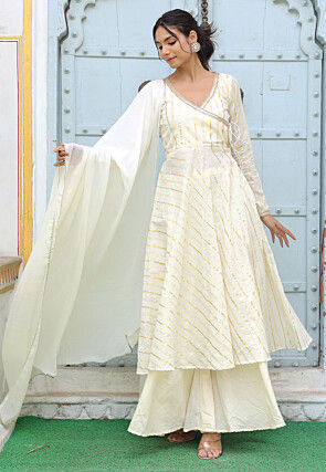White Cotton Salwar Suits Buy Latest Designs Online Utsav Fashion