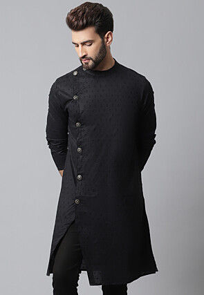 Black suit design man kurta online