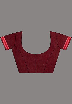 Woven Pure Cotton Saree in Brown