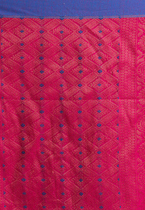 Woven Pure Cotton Saree in Fuchsia