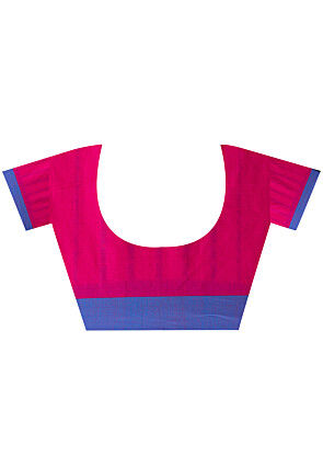 Woven Pure Cotton Saree in Fuchsia