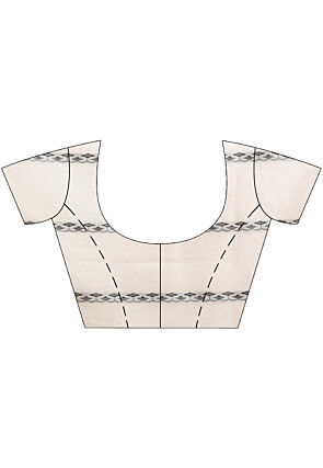 Woven Pure Cotton Saree in Off White