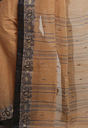 Woven Pure Cotton Tant Saree in Beige