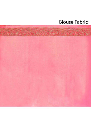Woven Pure Georgette Silk Saree in Baby Pink