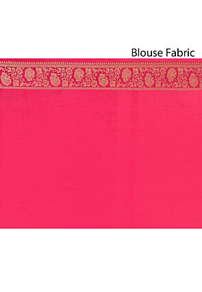 Woven Pure Georgette Silk Saree in Fuchsia