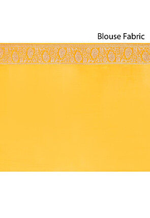 Woven Pure Georgette Silk Saree in Mustard