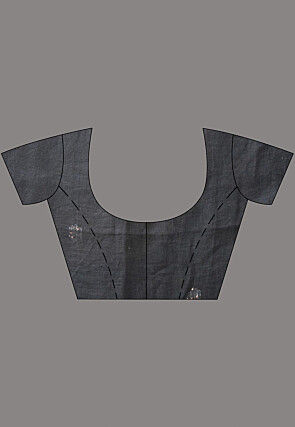 Woven Pure Linen Saree in Black