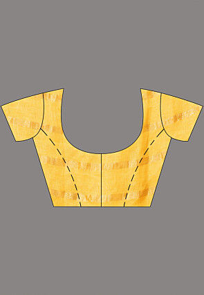 Woven Pure Linen Saree in Yellow