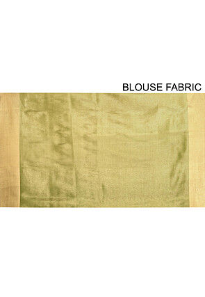 Banarasi Tussar Silk Saree in Olive Green