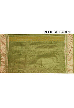 Banarasi Tussar Silk Saree in Olive Green