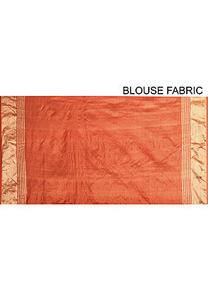 Banarasi Tussar Silk Saree in Orange