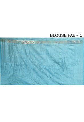 Banarasi Tussar Silk Saree in Sky Blue