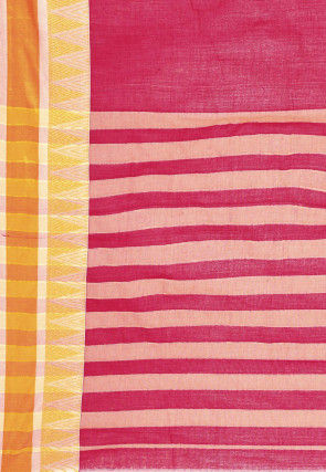 Woven South Cotton Saree in Fuchsia