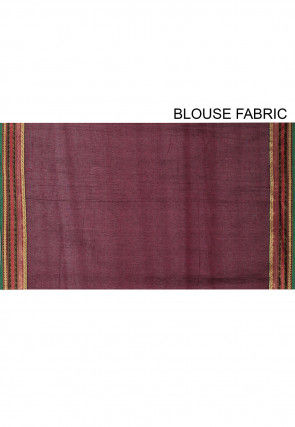 Woven South Cotton Saree in Maroon