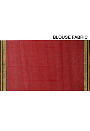 Woven South Cotton Saree in Maroon
