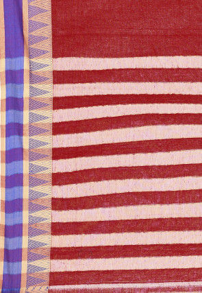 Woven South Cotton Saree in Red