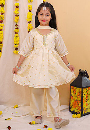 Woven Taffeta Silk Jacquard in Cream