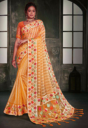  Indian Selections - Rust Art Silk Saree Sari Fabric